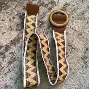 Polyester Belt- wood ring